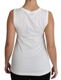 Dolce & Gabbana Elegant White Sleeveless Cotton Silk Shirt