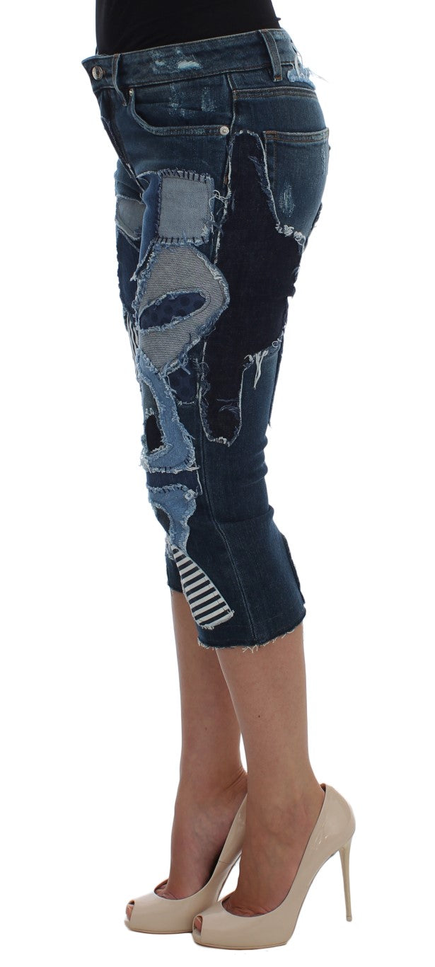 Shorts en jean à patchwork bleu chic Dolce & Gabbana