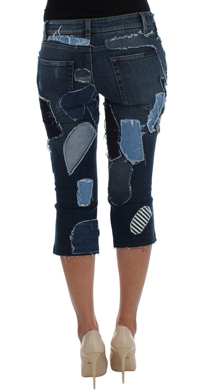 Shorts en jean à patchwork bleu chic Dolce & Gabbana