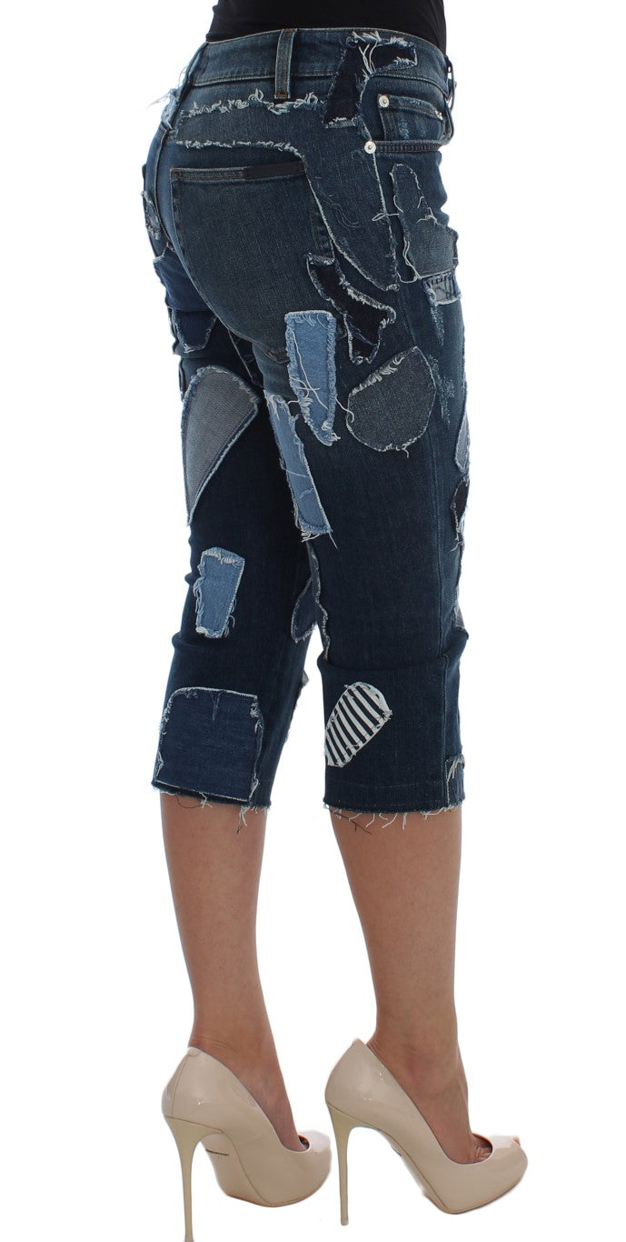 Shorts en jean à patchwork bleu chic Dolce & Gabbana