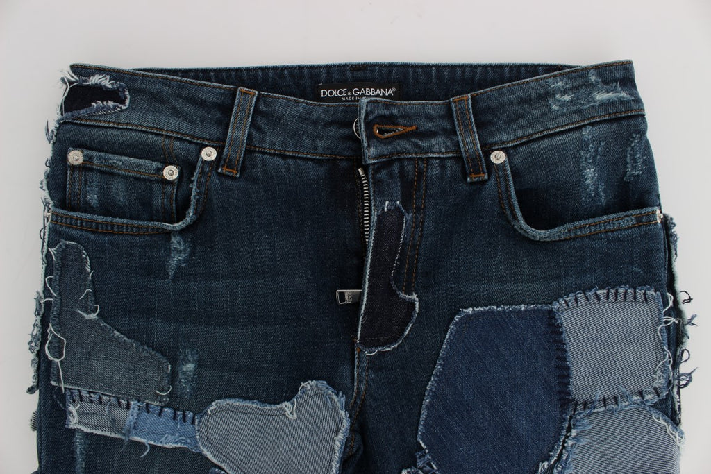 Shorts en jean à patchwork bleu chic Dolce & Gabbana