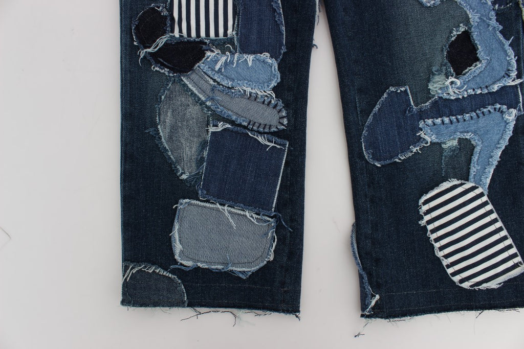 Shorts en jean à patchwork bleu chic Dolce & Gabbana