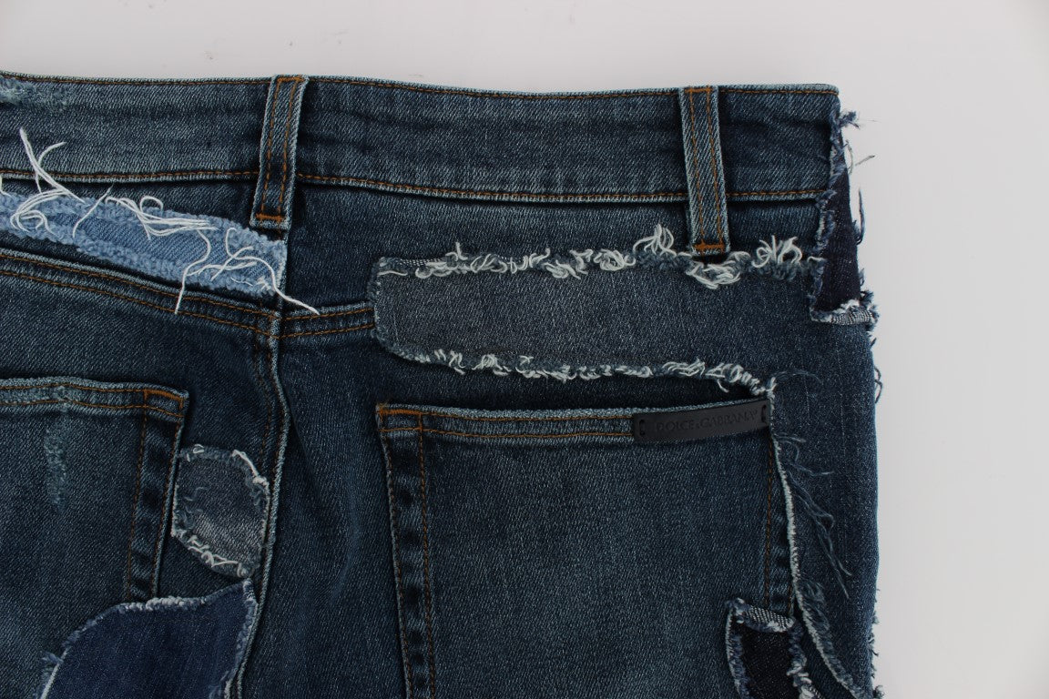 Shorts en jean à patchwork bleu chic Dolce & Gabbana