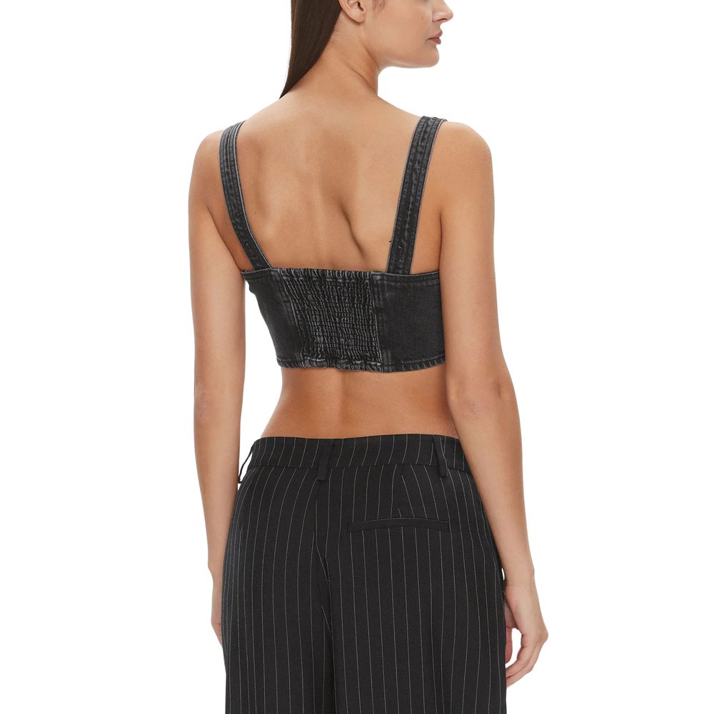 Tommy Hilfiger Jeans Black Recycled Cotton Tops & T-Shirt