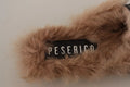 Peserico Black Leather Fur Perforated Slip On Flats Shoes