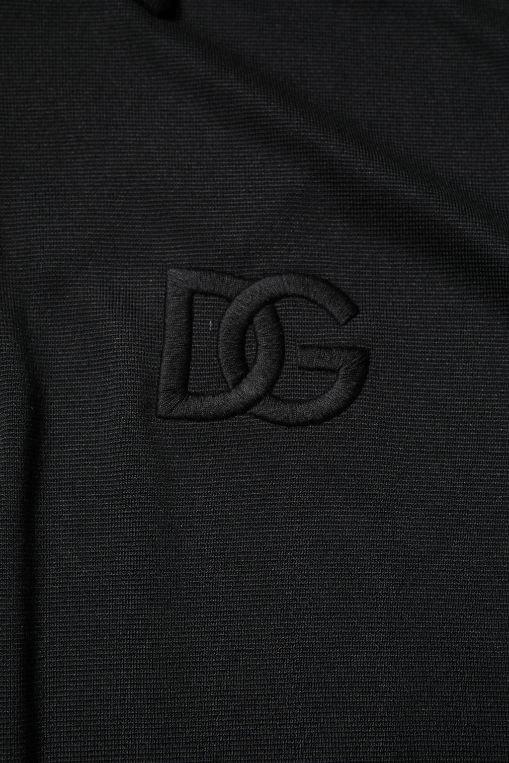 Dolce & Gabbana Black Polyester DG Logo Collared Polo T-shirt