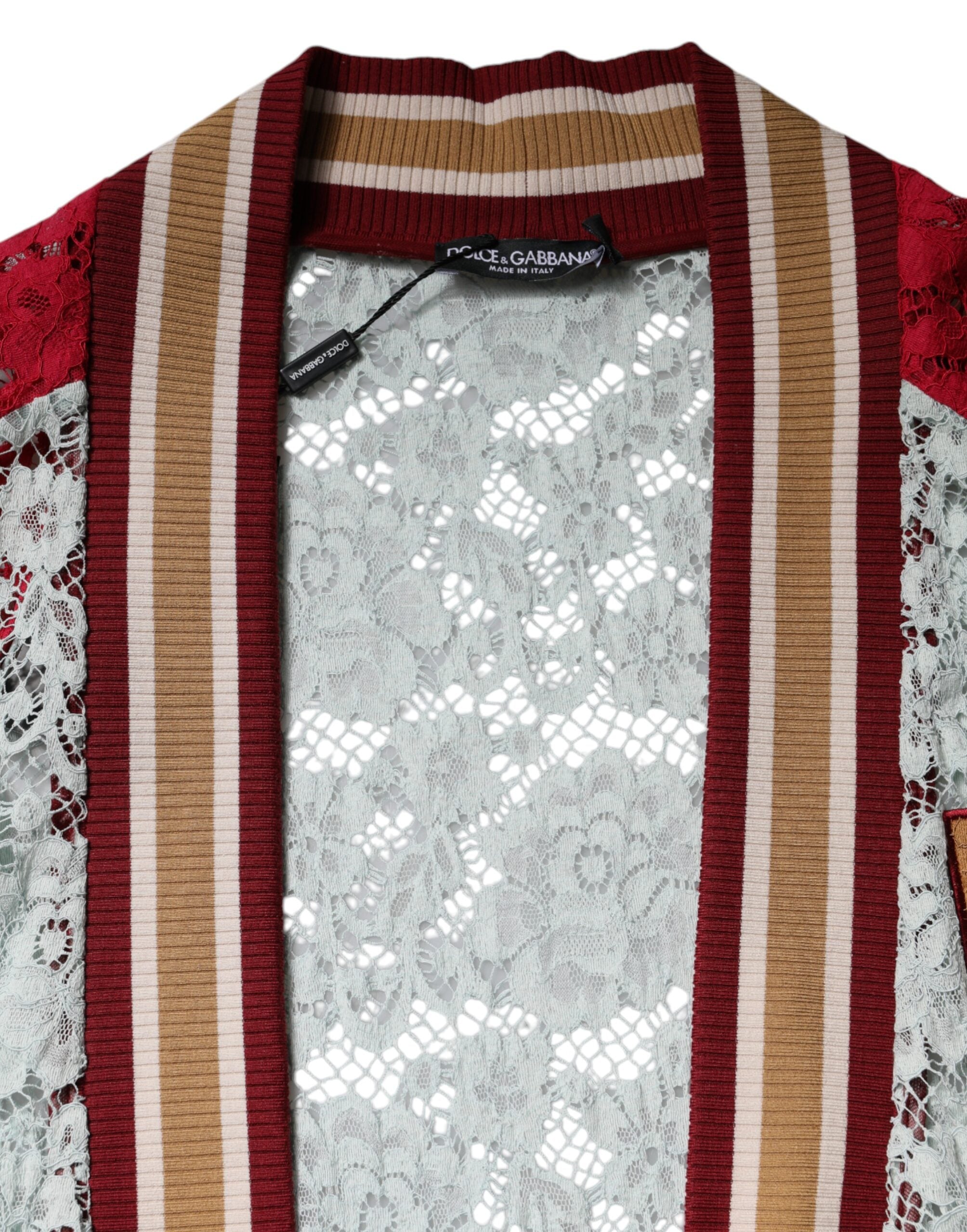 Dolce & Gabbana Multicolor Floral Lace Cardigan Sweater