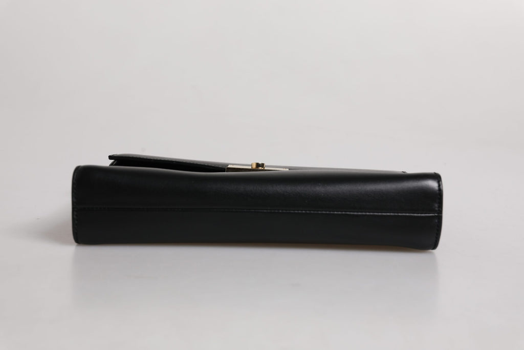 Dolce & Gabbana Black Leather Logo Plaque Document Briefcase Bag