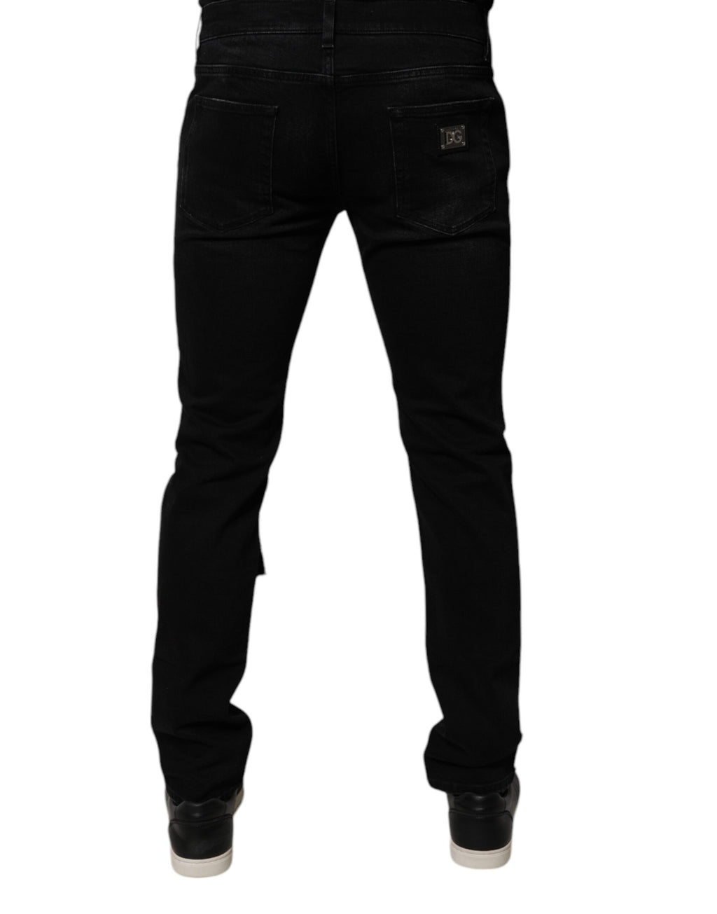 Dolce & Gabbana Black Ripped Cotton Skinny Men Denim Jeans