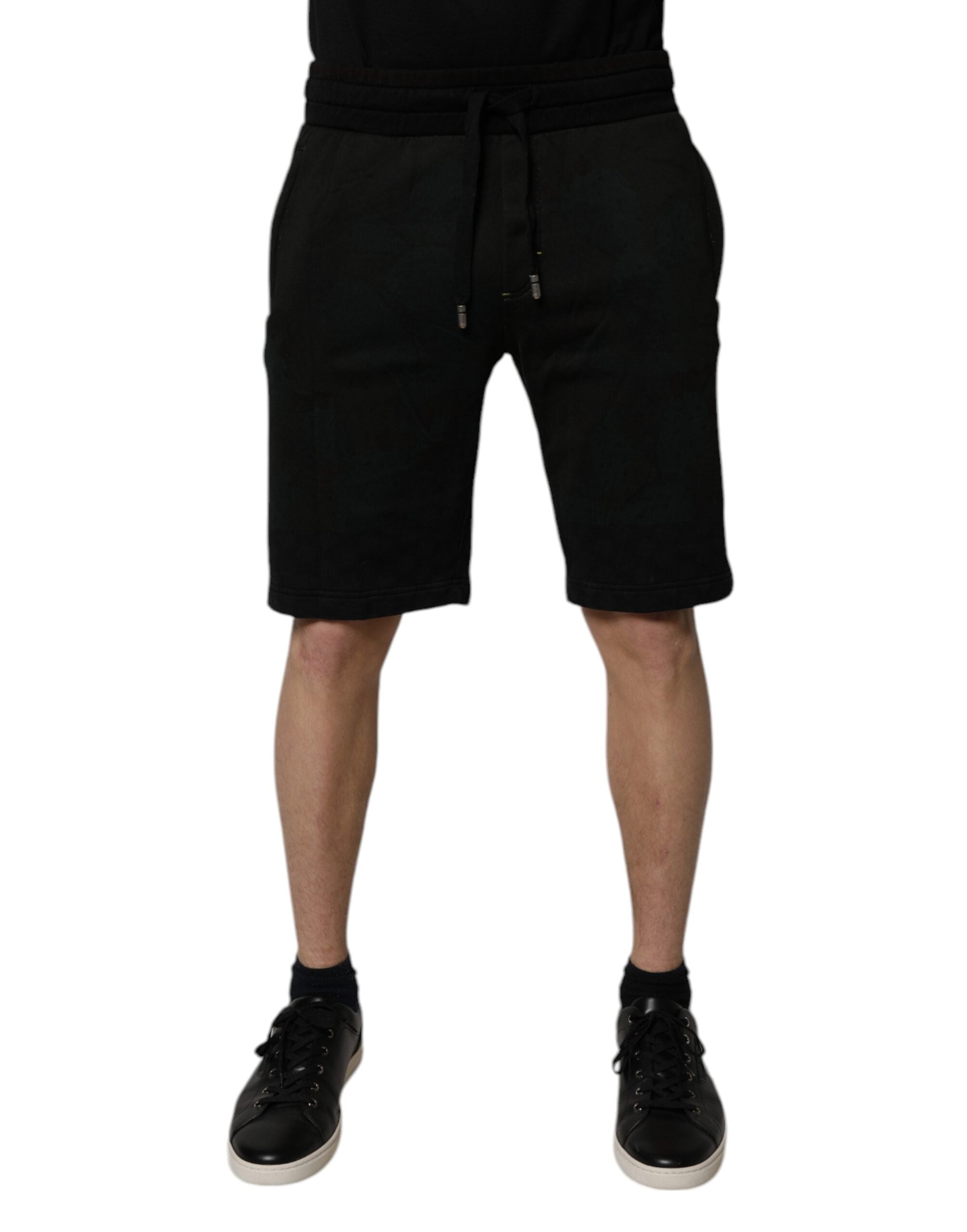 Dolce & Gabbana Pantalones cortos deportivos de algodón negros para hombre
