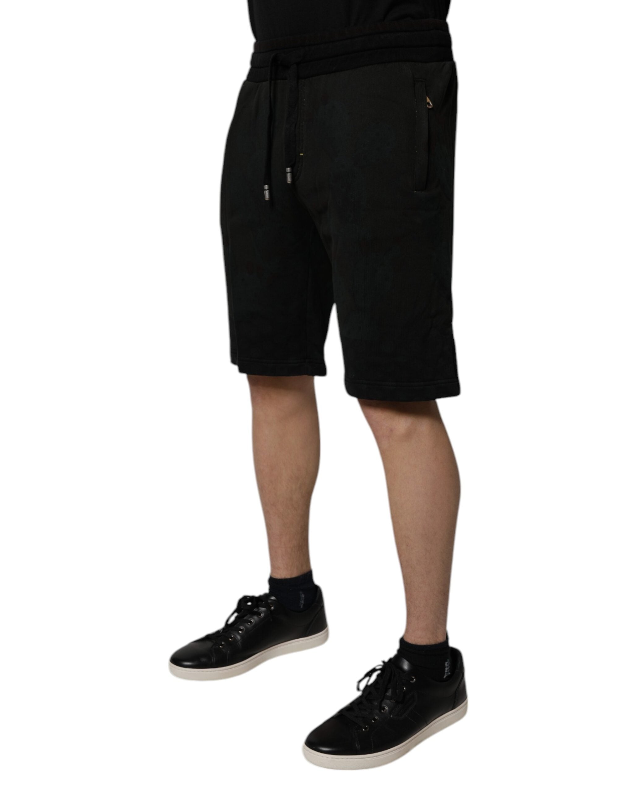 Dolce & Gabbana Pantalones cortos deportivos de algodón negros para hombre