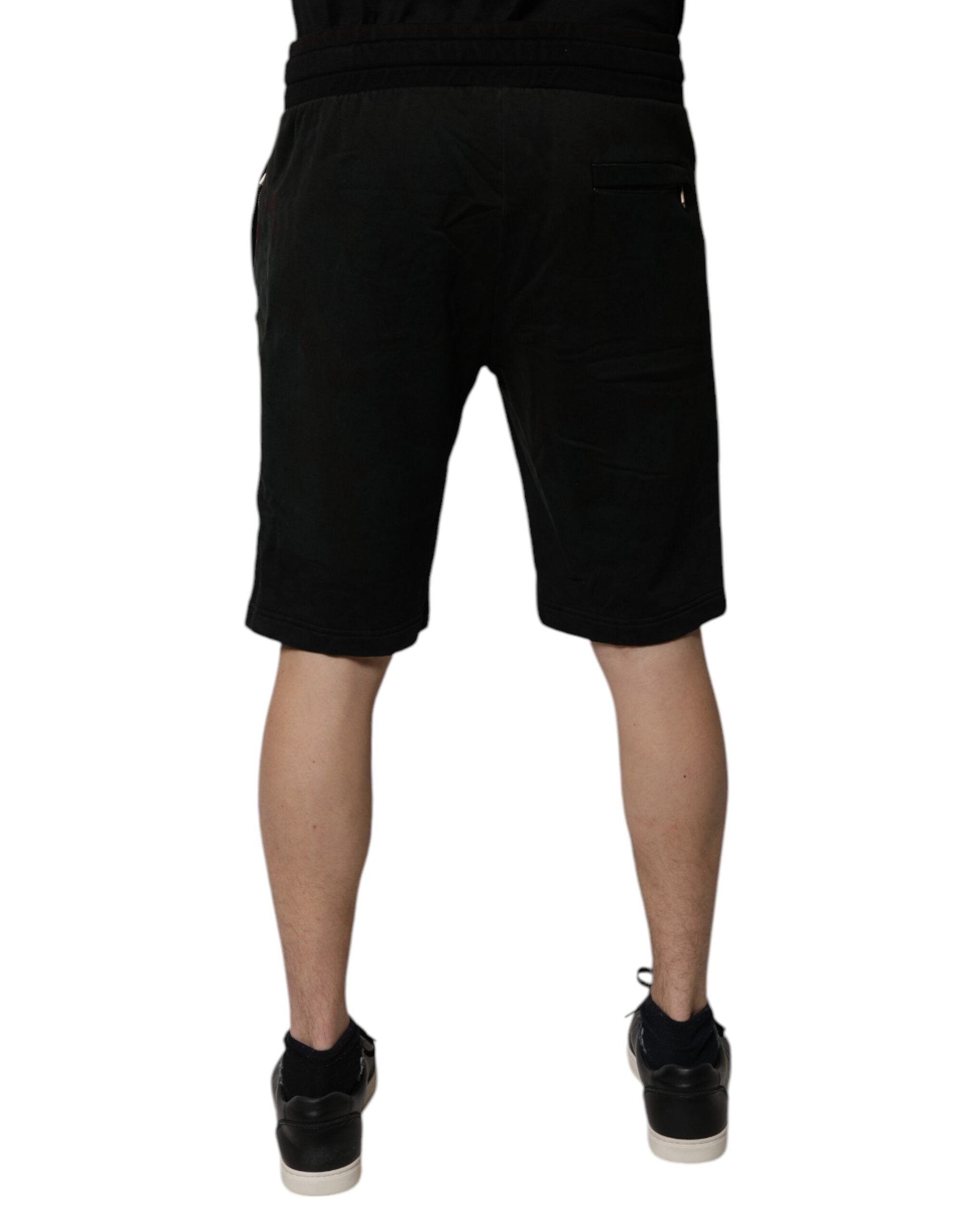 Dolce & Gabbana Pantalones cortos deportivos de algodón negros para hombre