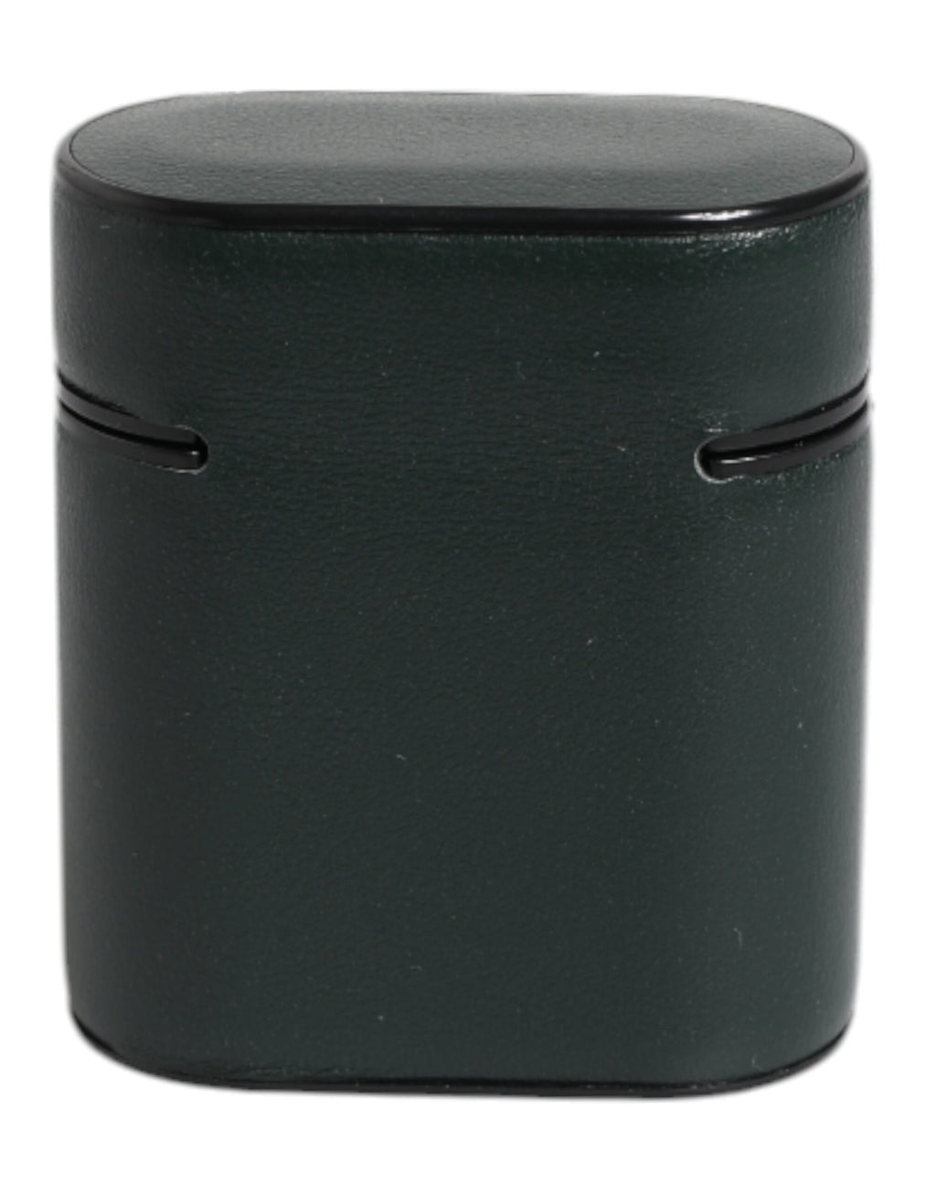 Dolce & Gabbana Black Calfskin Leather Logo Print Flip Holder Airpods Case