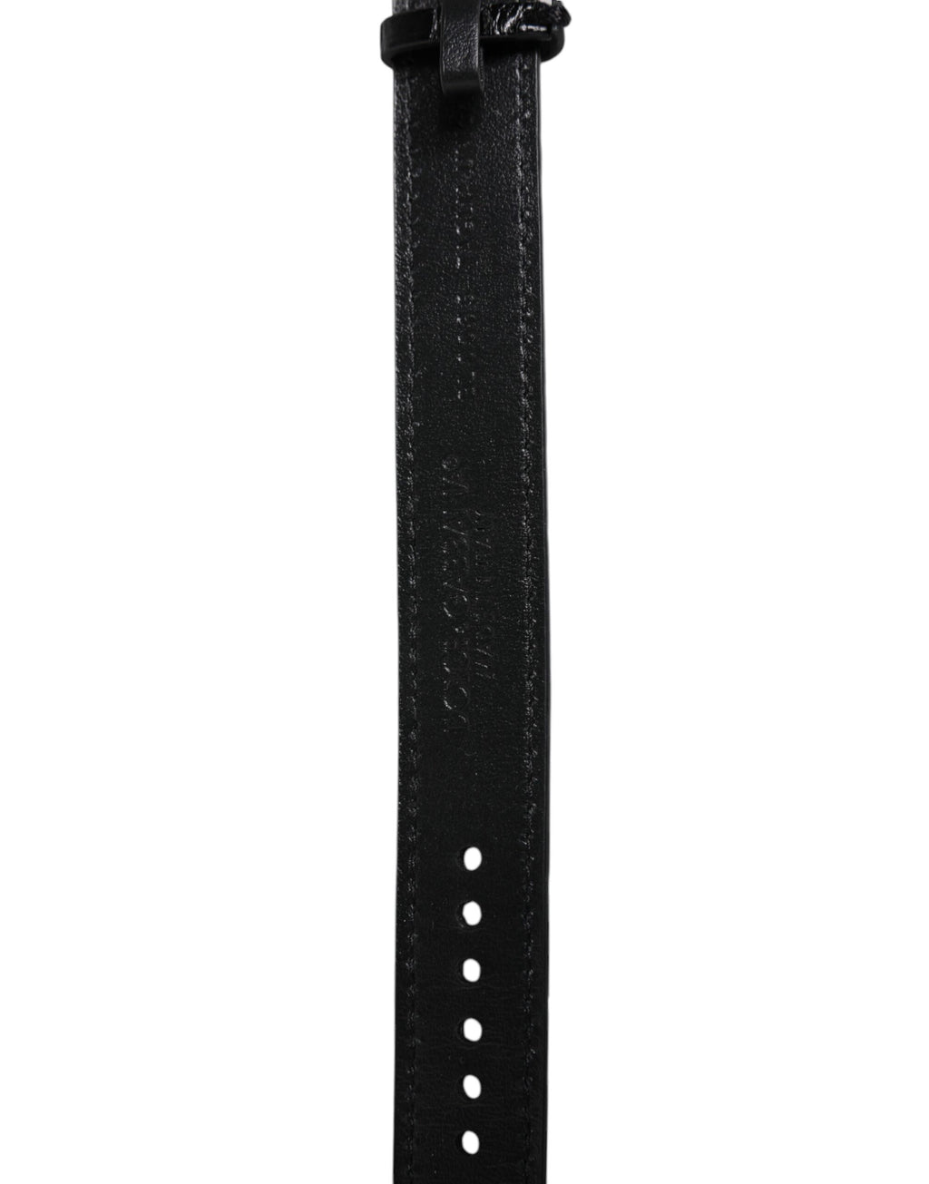 Dolce & Gabbana Black Exotic Leather Gold Tone Metal Buckle Armband