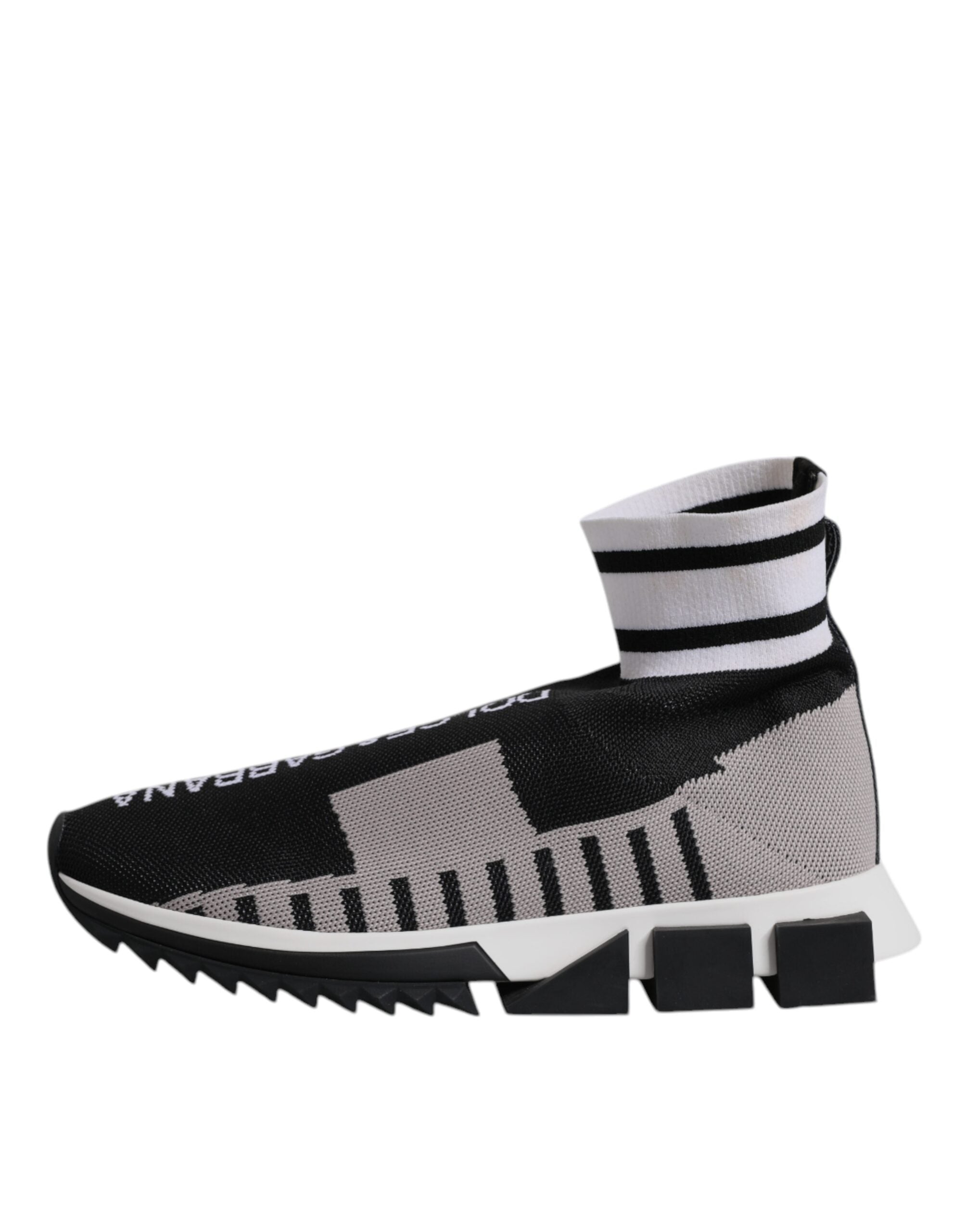Dolce & Gabbana Black Gray Sorrento Socks Men Sneakers Shoes