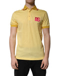 Dolce & Gabbana Yellow Cotton Logo Collared Polo T-shirt