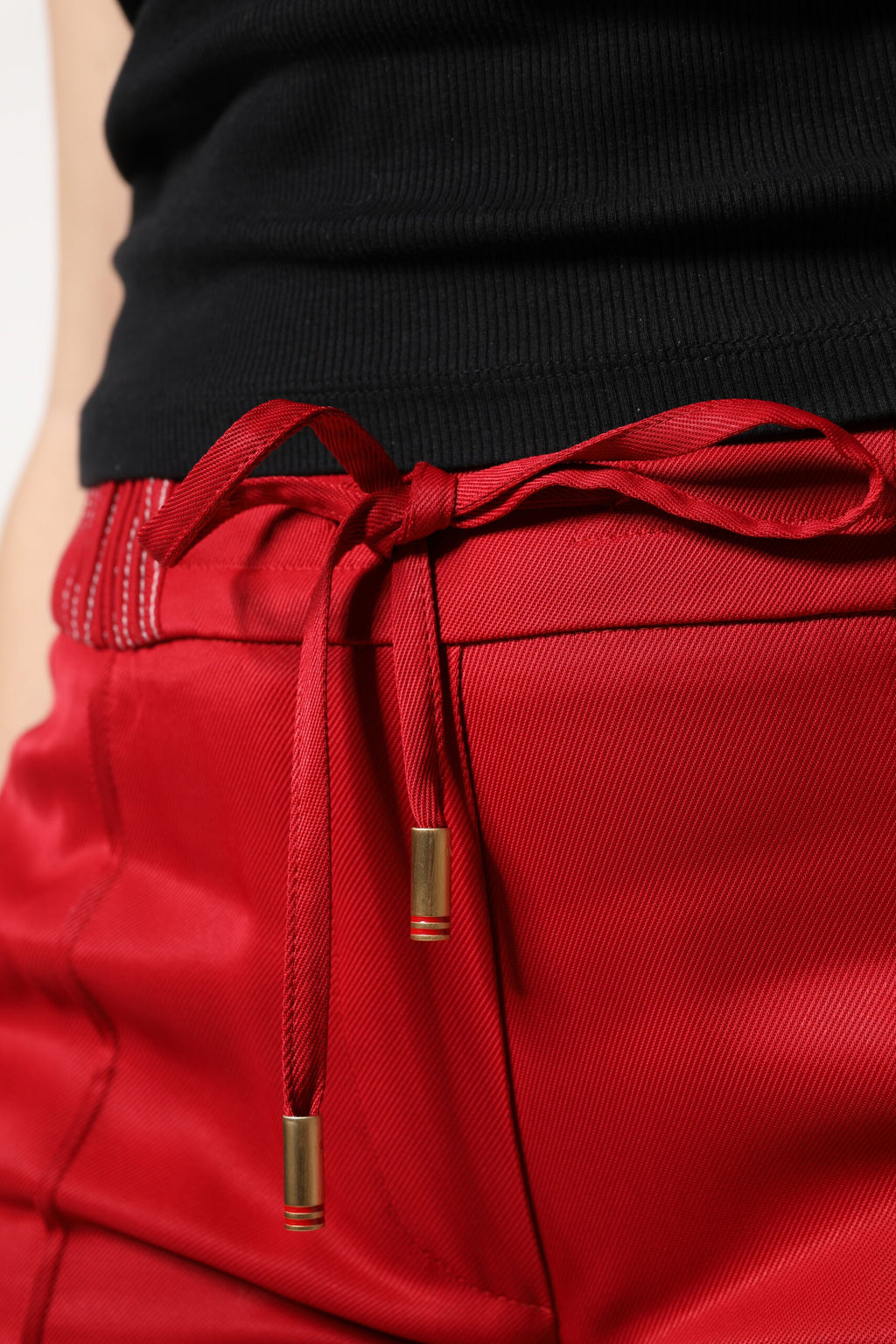 Dolce & Gabbana Red Viscose Straight Fit Pants
