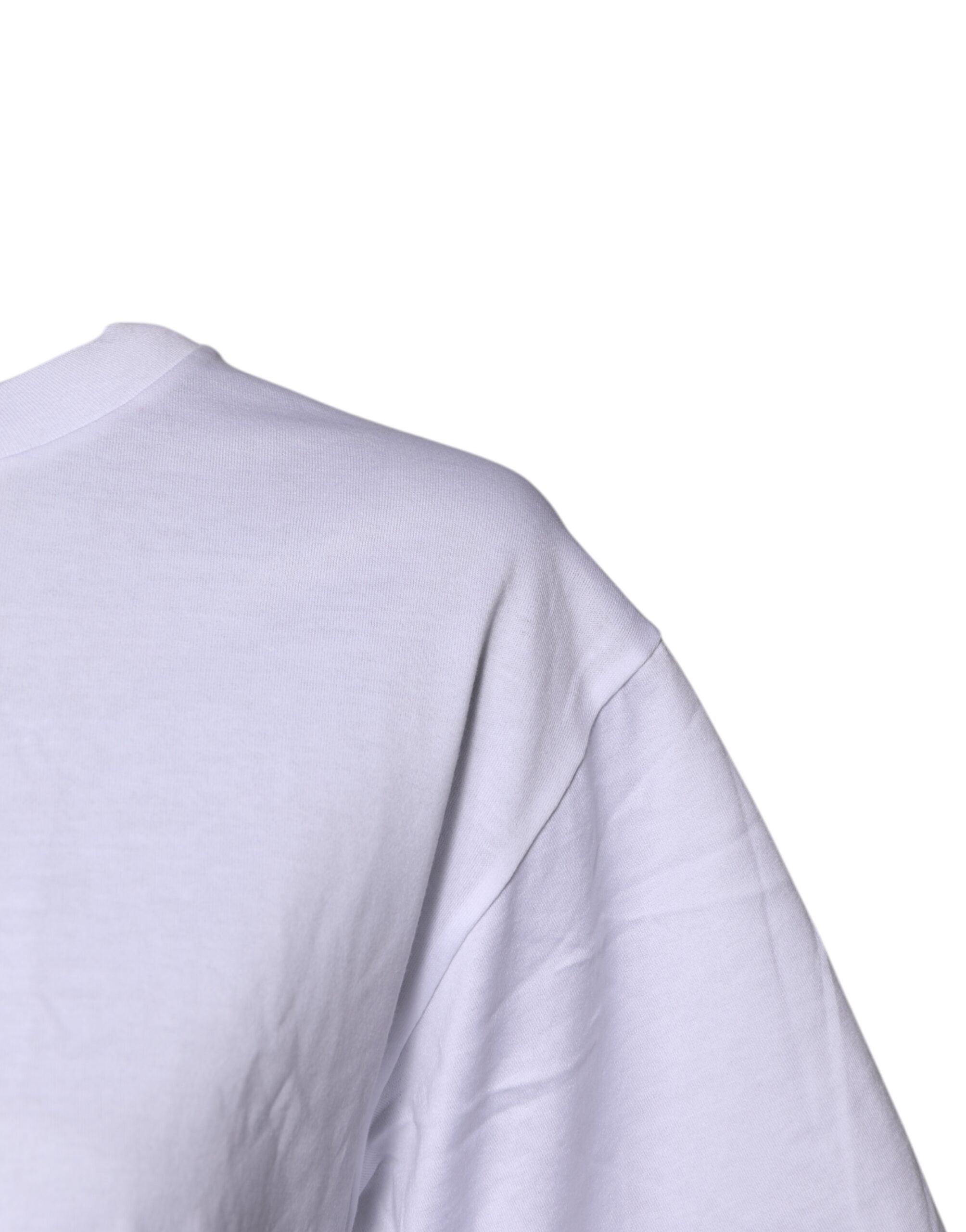 Camiseta de algodón Dolce & Gabbana blanca con estampado y cuello redondo