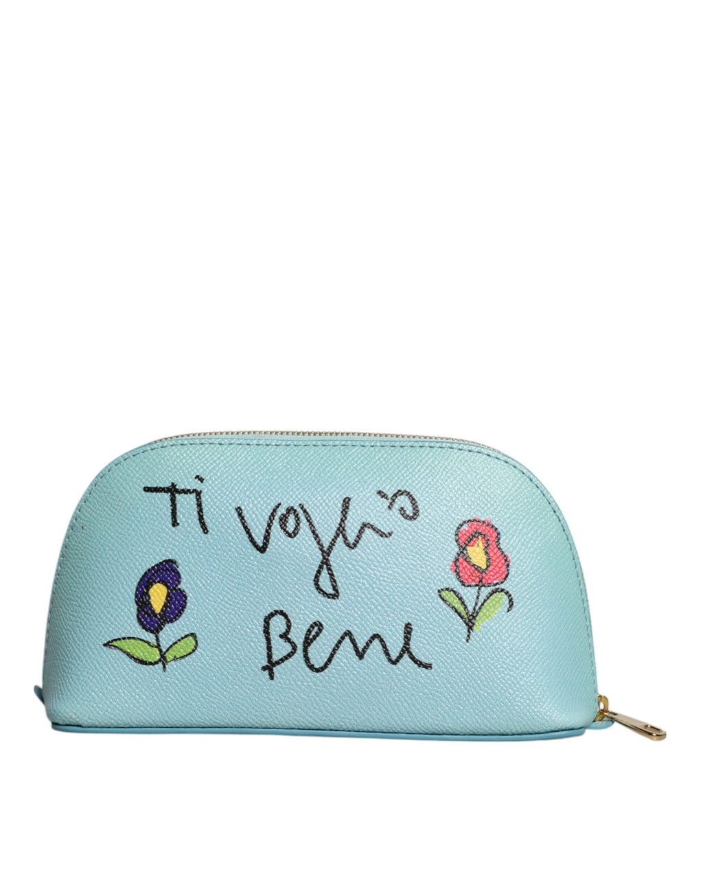 Dolce & Gabbana Light Blue Leather Handbag Clutch Mini Purse Pouch Bag