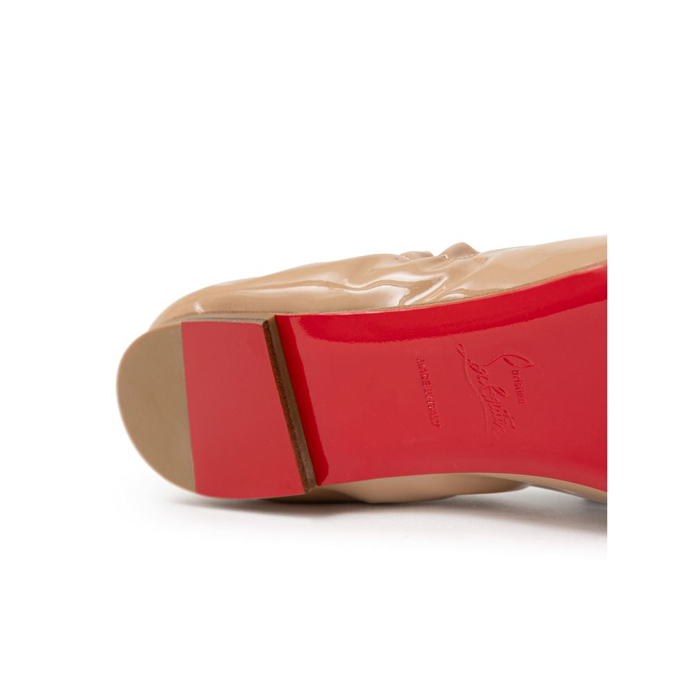 Christian Louboutin Beige Patent Leather Flat Shoe