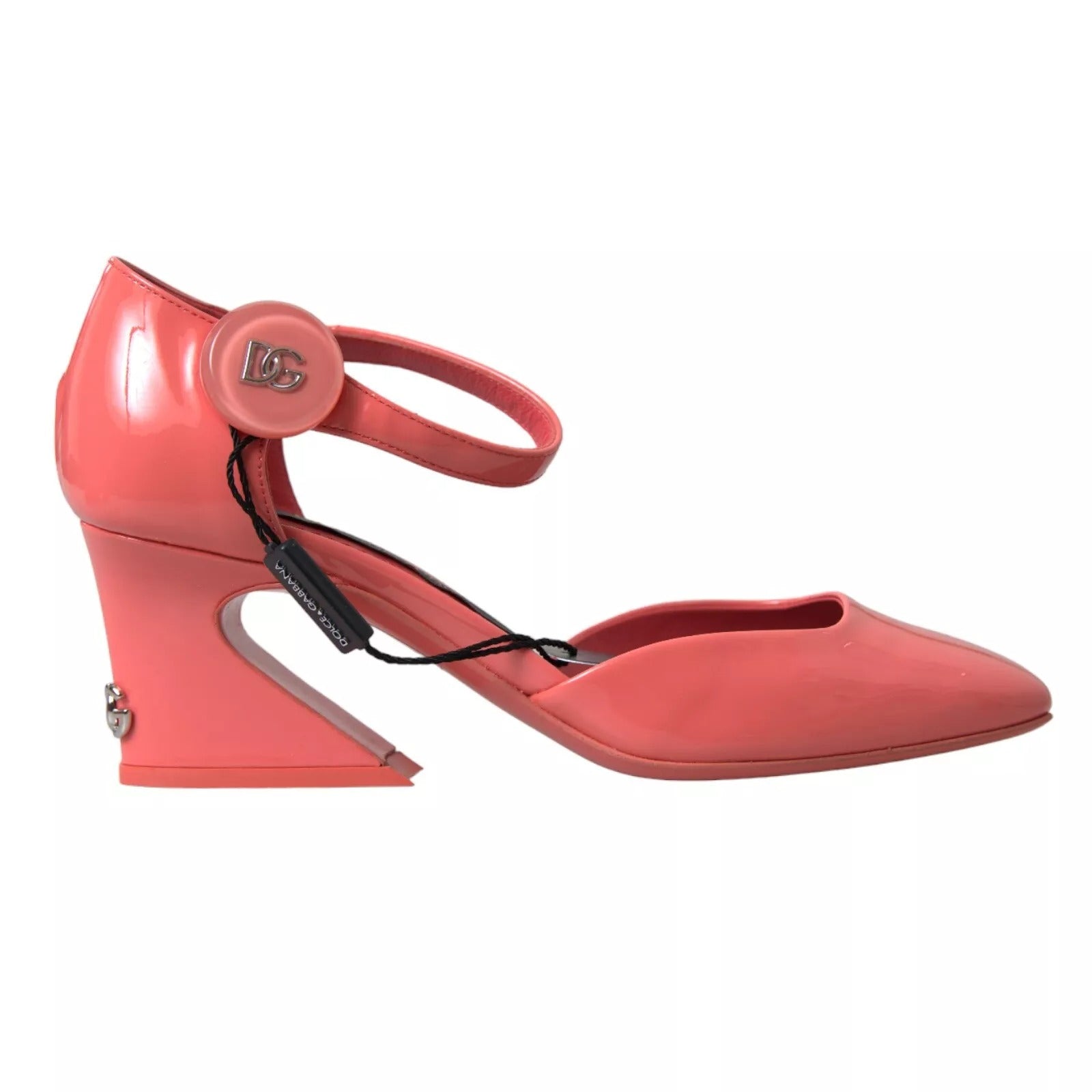 Zapatos Dolce & Gabbana de tacón de tiras al tobillo de cuero color durazno