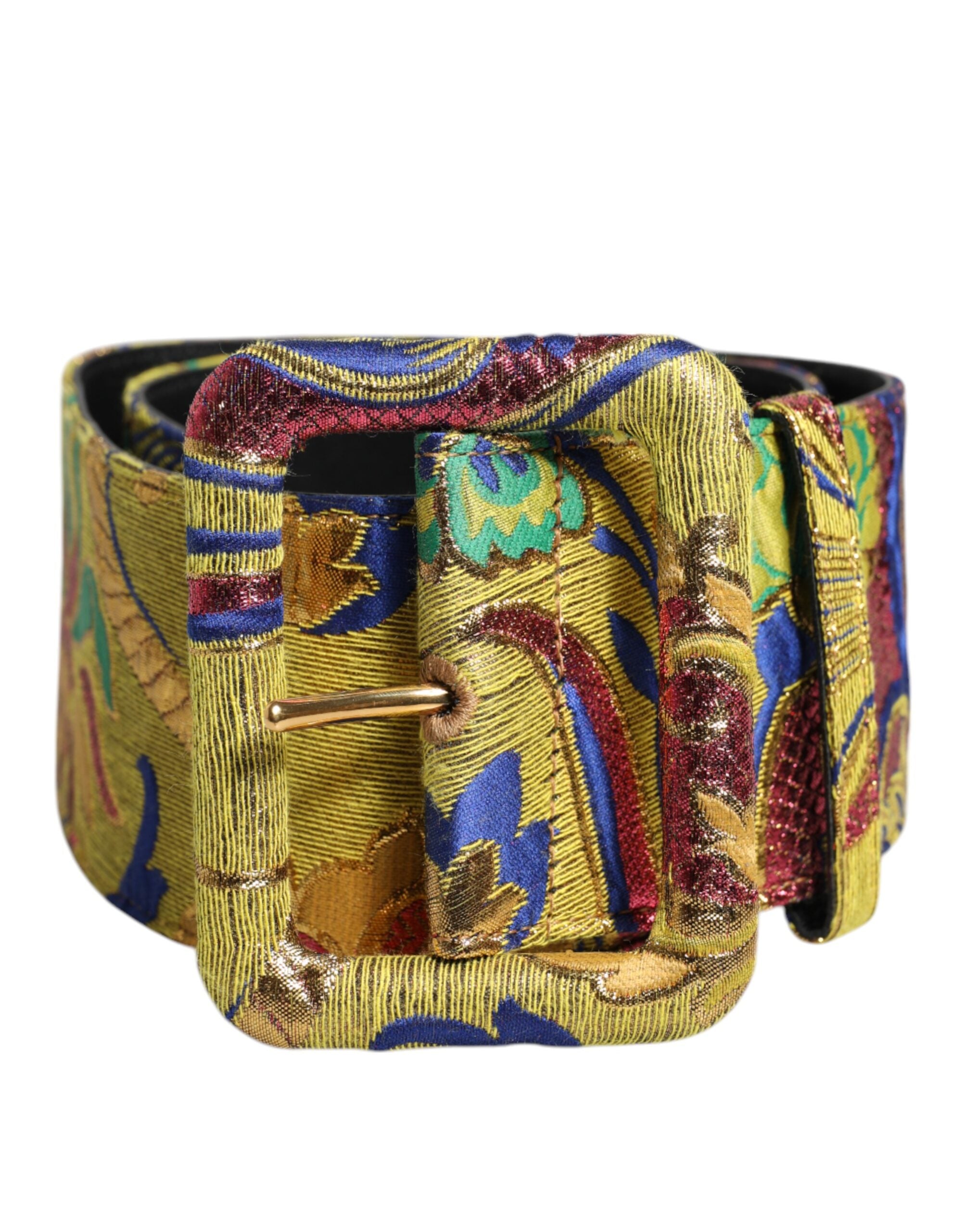 Dolce & Gabbana Multicolor Floral Jacquard Wide Waist Belt