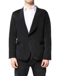 Dolce & Gabbana Black Silk Single Breasted Coat Blazer Suit
