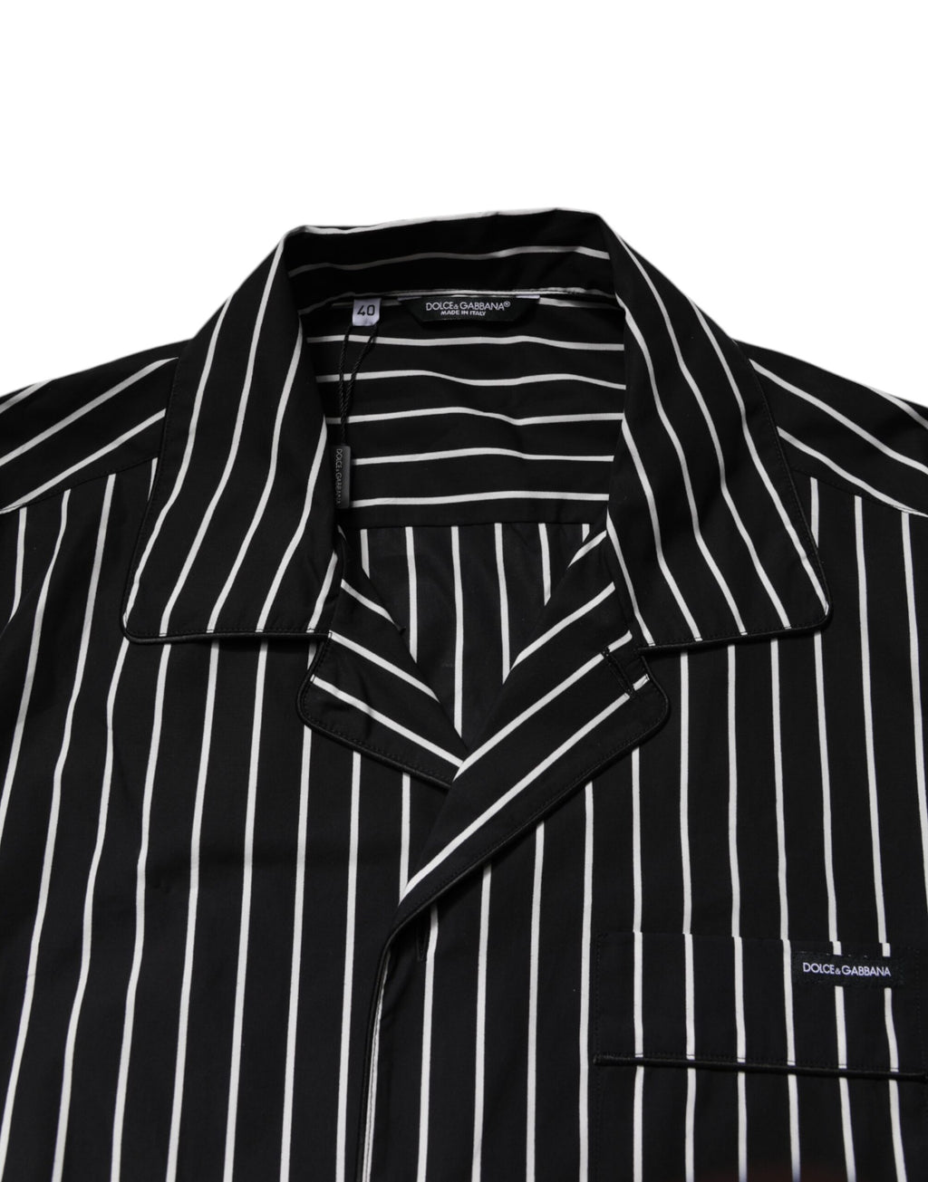 Dolce & Gabbana Black White Stripes Cotton Men Pajama Set Sleepwear