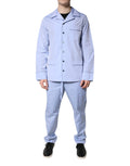 Dolce & Gabbana Light Blue DG Logo Cotton Men Pajama Set Sleepwear