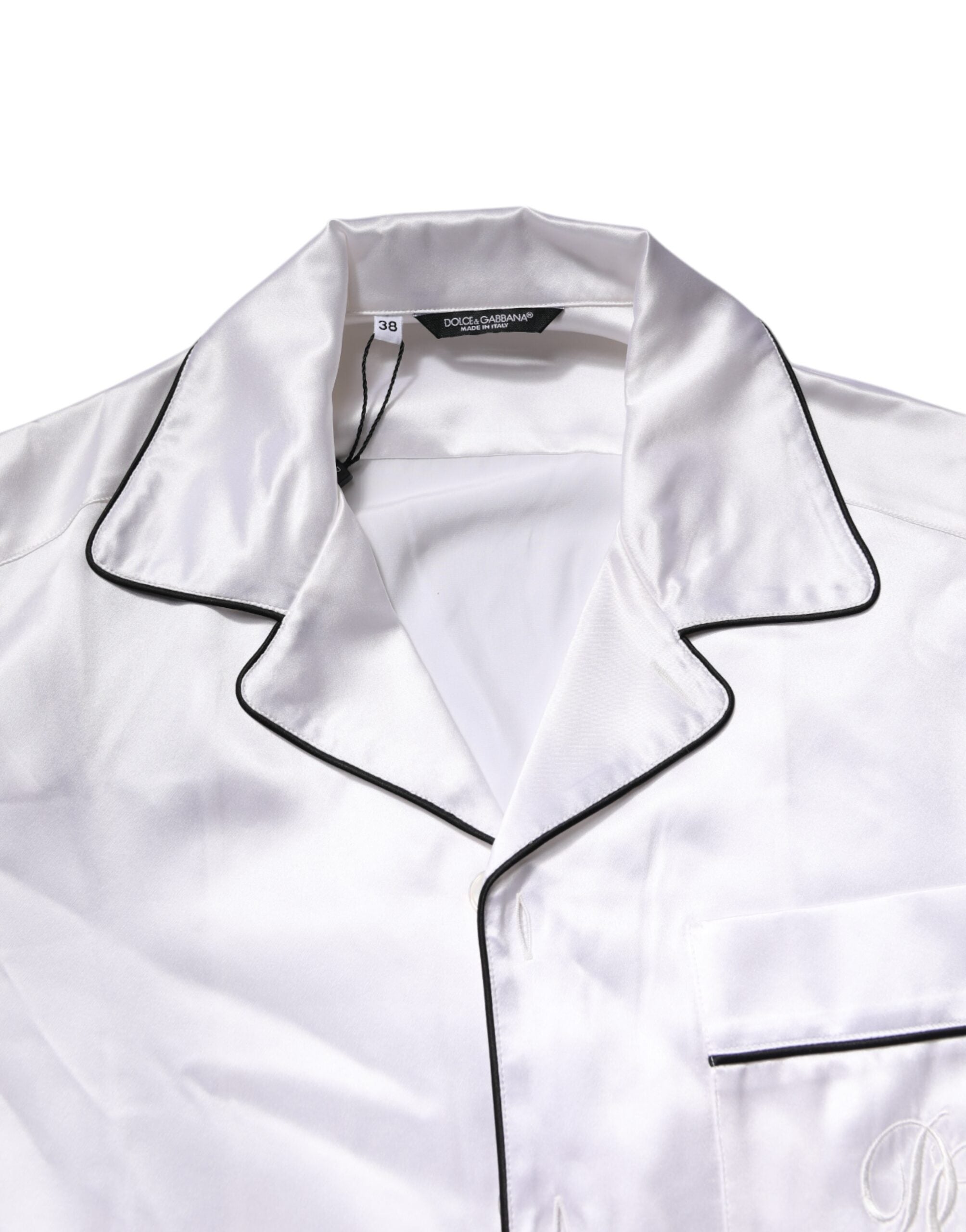 Dolce & Gabbana Conjunto de Pijama de Satén y Seda Blanca para Hombre