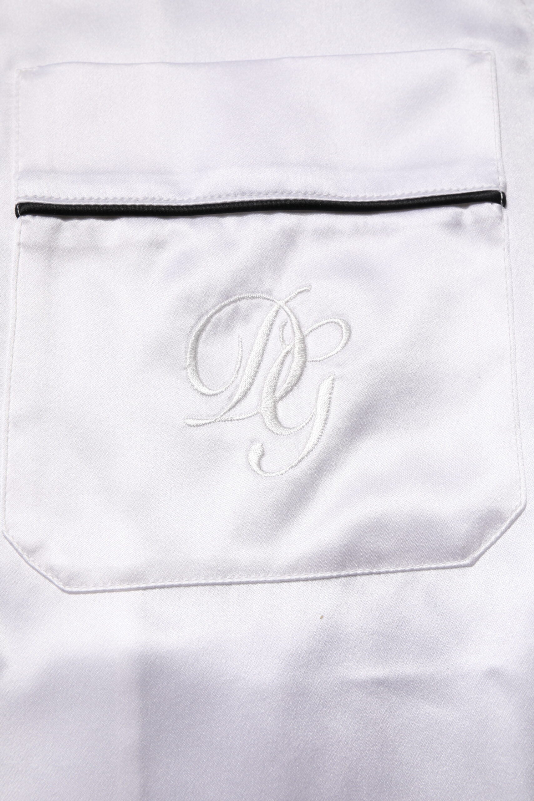 Dolce & Gabbana Conjunto de Pijama de Satén y Seda Blanca para Hombre