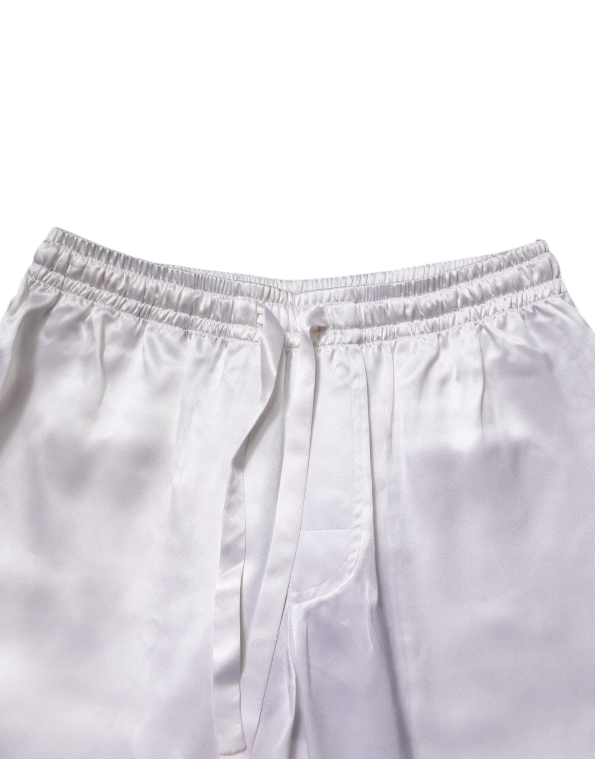 Dolce & Gabbana Conjunto de Pijama de Satén y Seda Blanca para Hombre