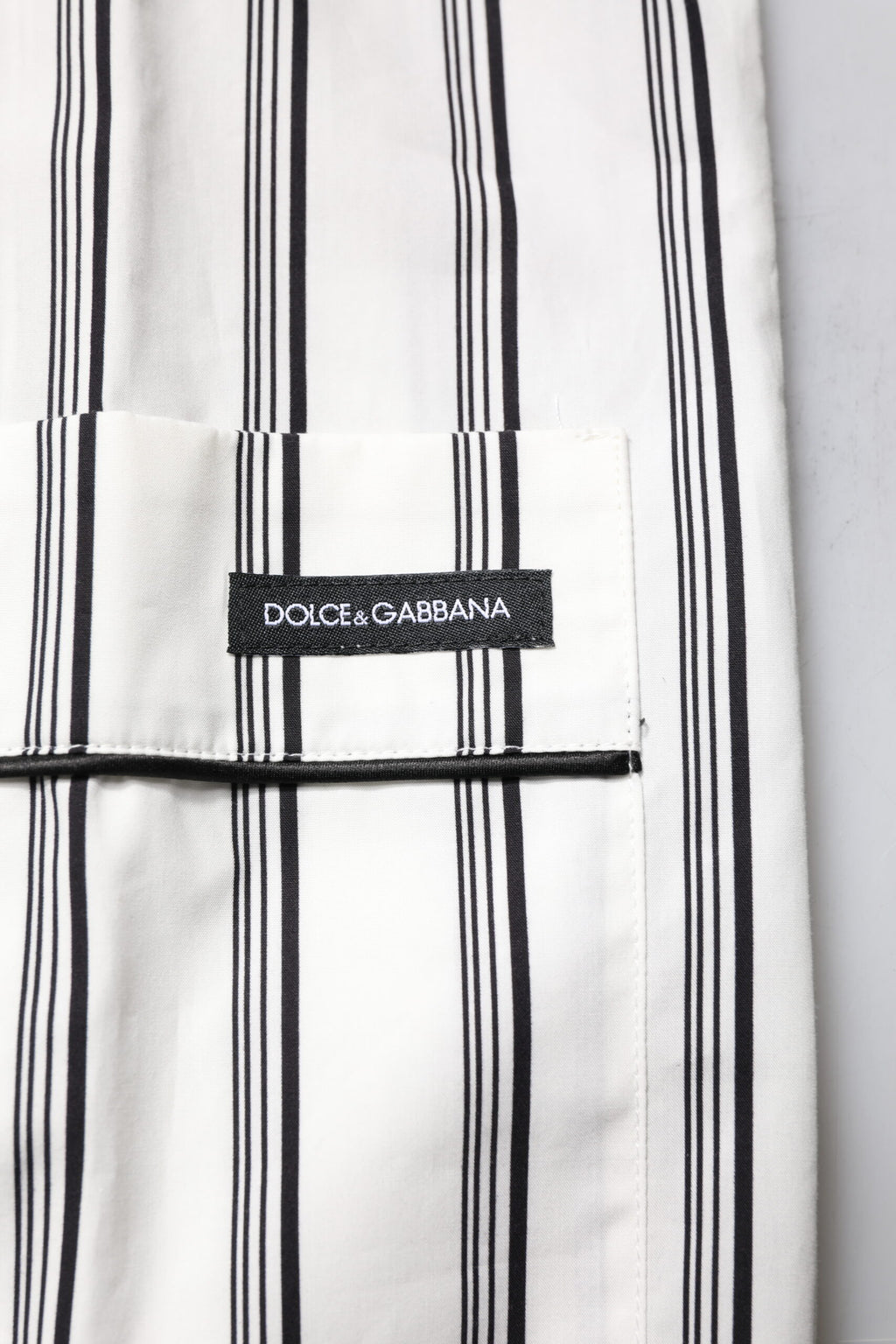 Dolce & Gabbana White Black Stripes Cotton Men Pajama Set Sleepwear
