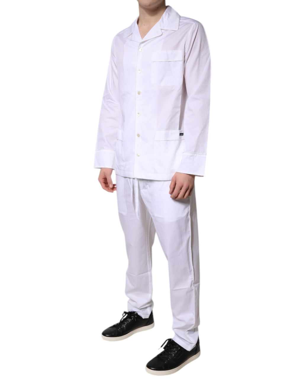 Dolce & Gabbana White Cotton Shirt Pants Pajama Set Sleepwear