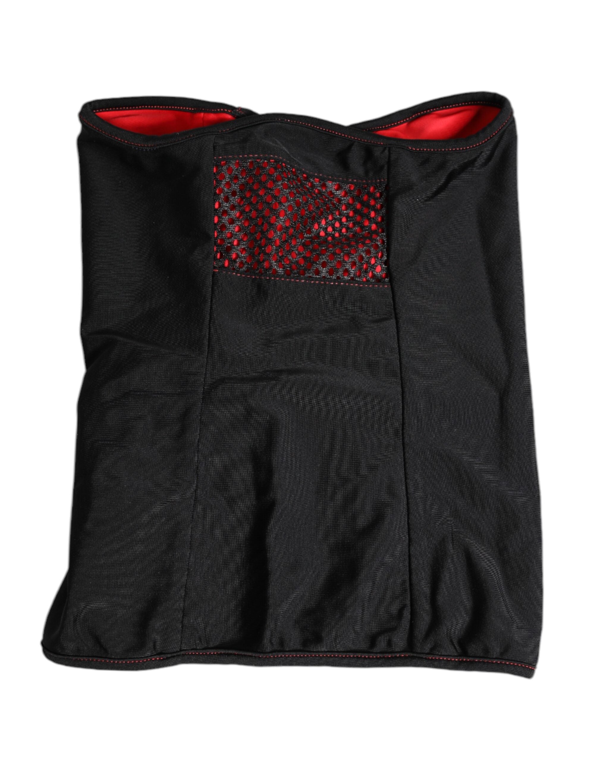 Pasamontañas de cuello tejido de nailon negro Dolce & Gabbana
