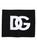 Bufanda de punto Dolce & Gabbana negra y blanca con logo y cuello más cálido
