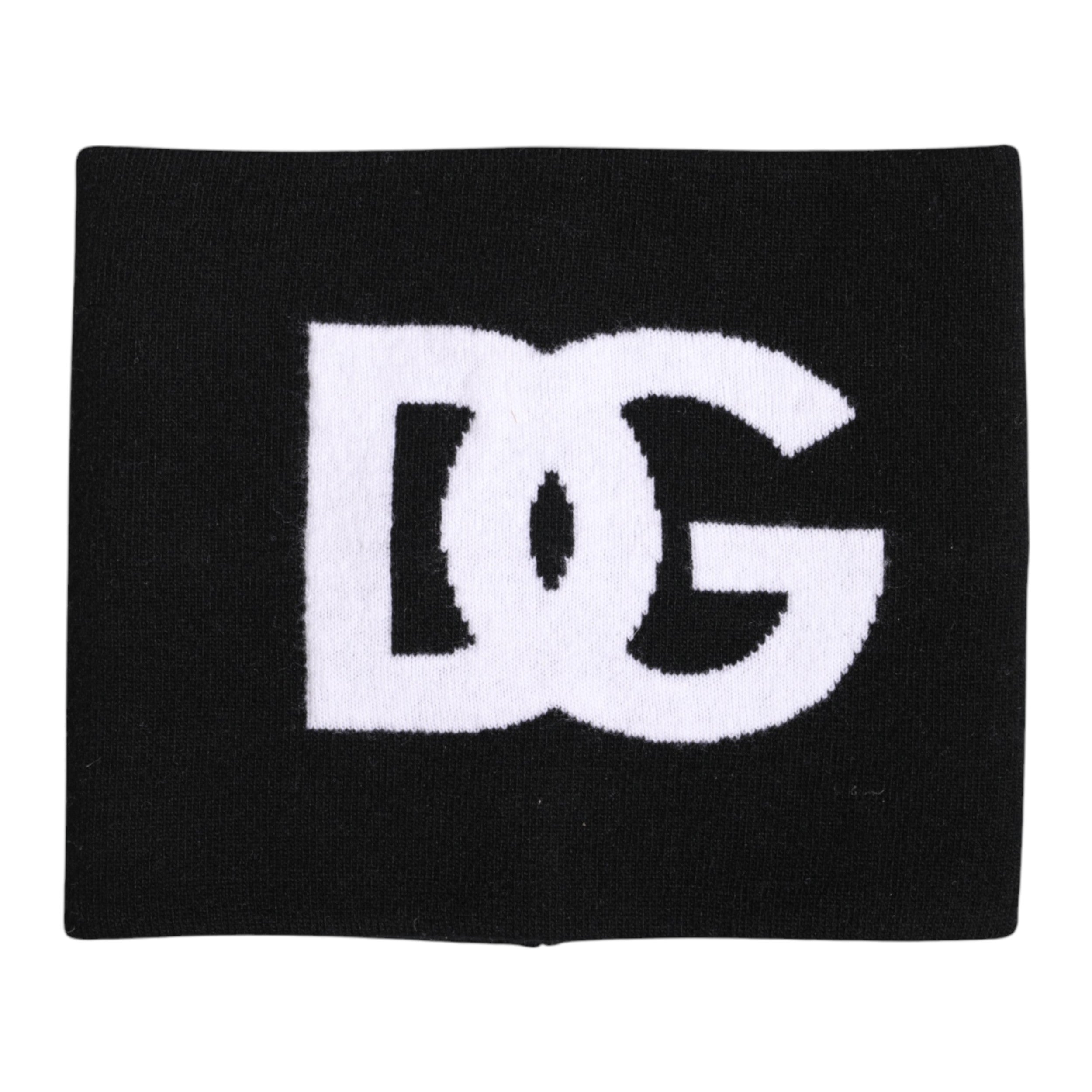 Bufanda de punto Dolce & Gabbana negra y blanca con logo y cuello más cálido
