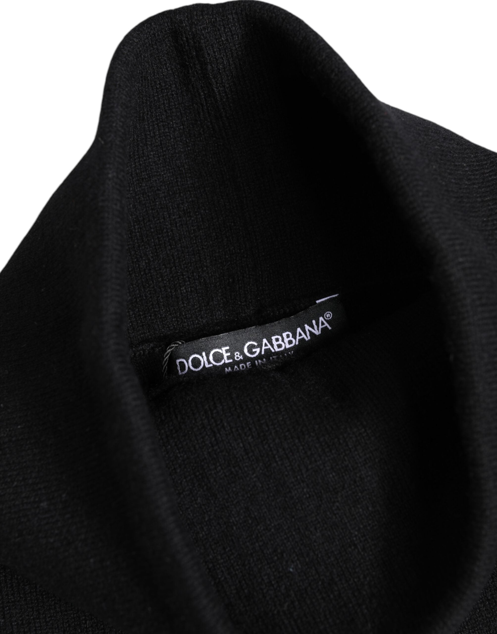 Dolce & Gabbana Black Cashmere Knitted Neck Warmer Foulard Scarf