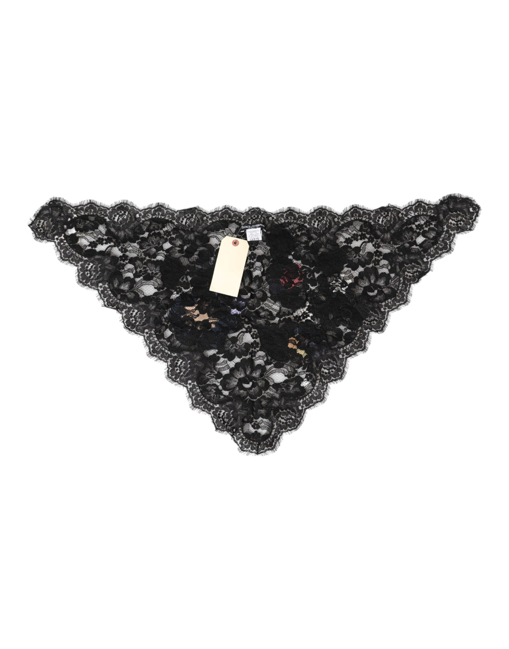 Dolce & Gabbana Black Lace Floral Applique Cotton Veil Hat