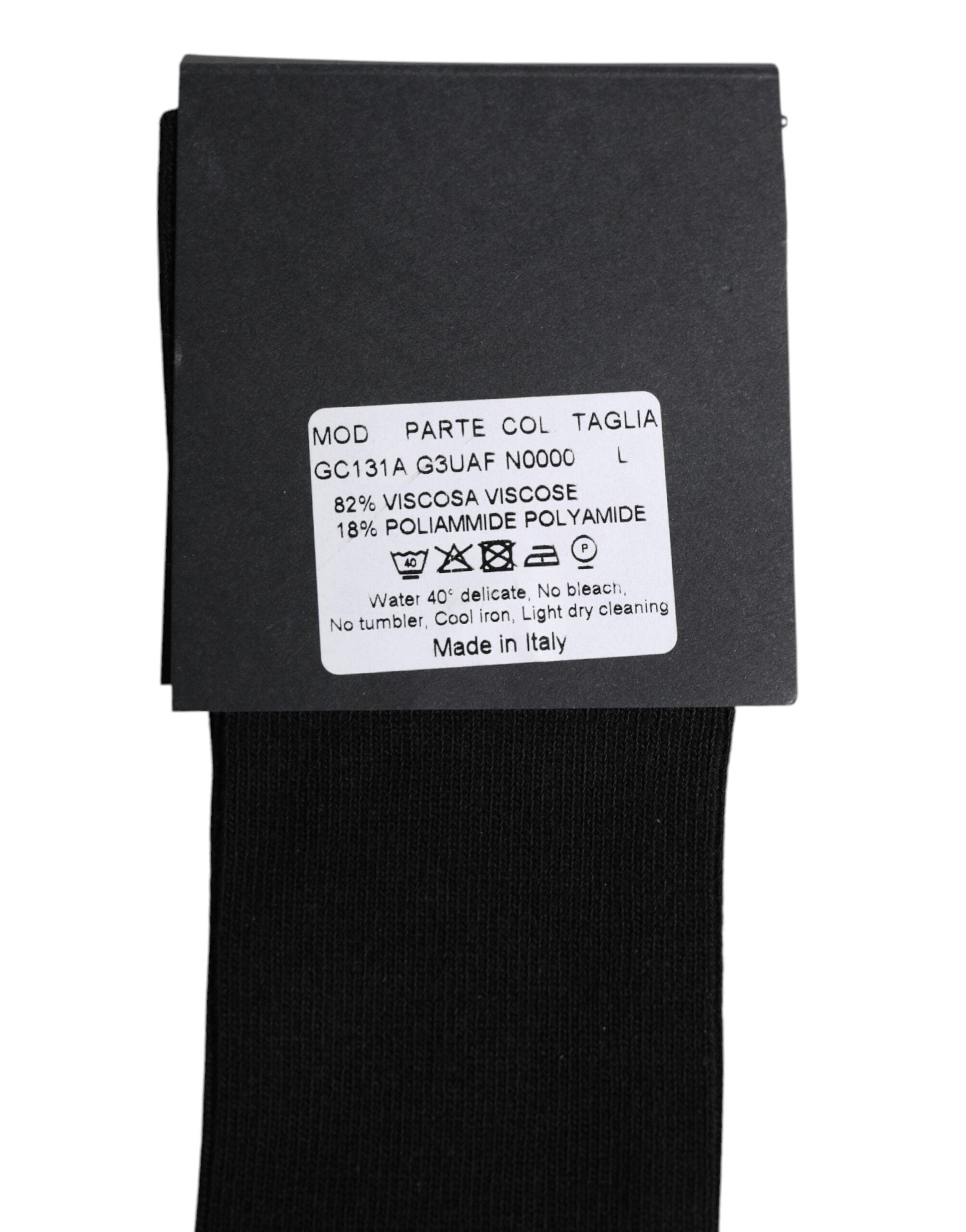 Dolce & Gabbana Black Viscose Logo Over The Calf Socks