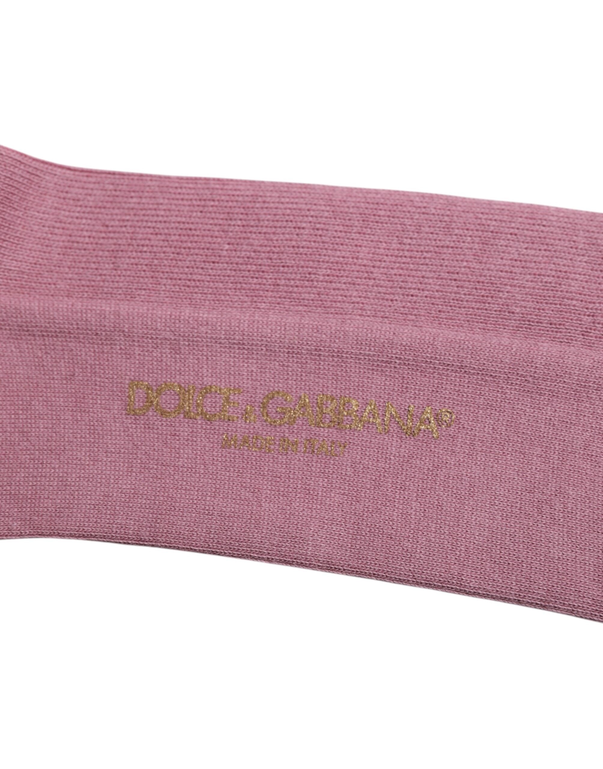 Dolce & Gabbana Rose Pink Cotton Over The Calf Socks