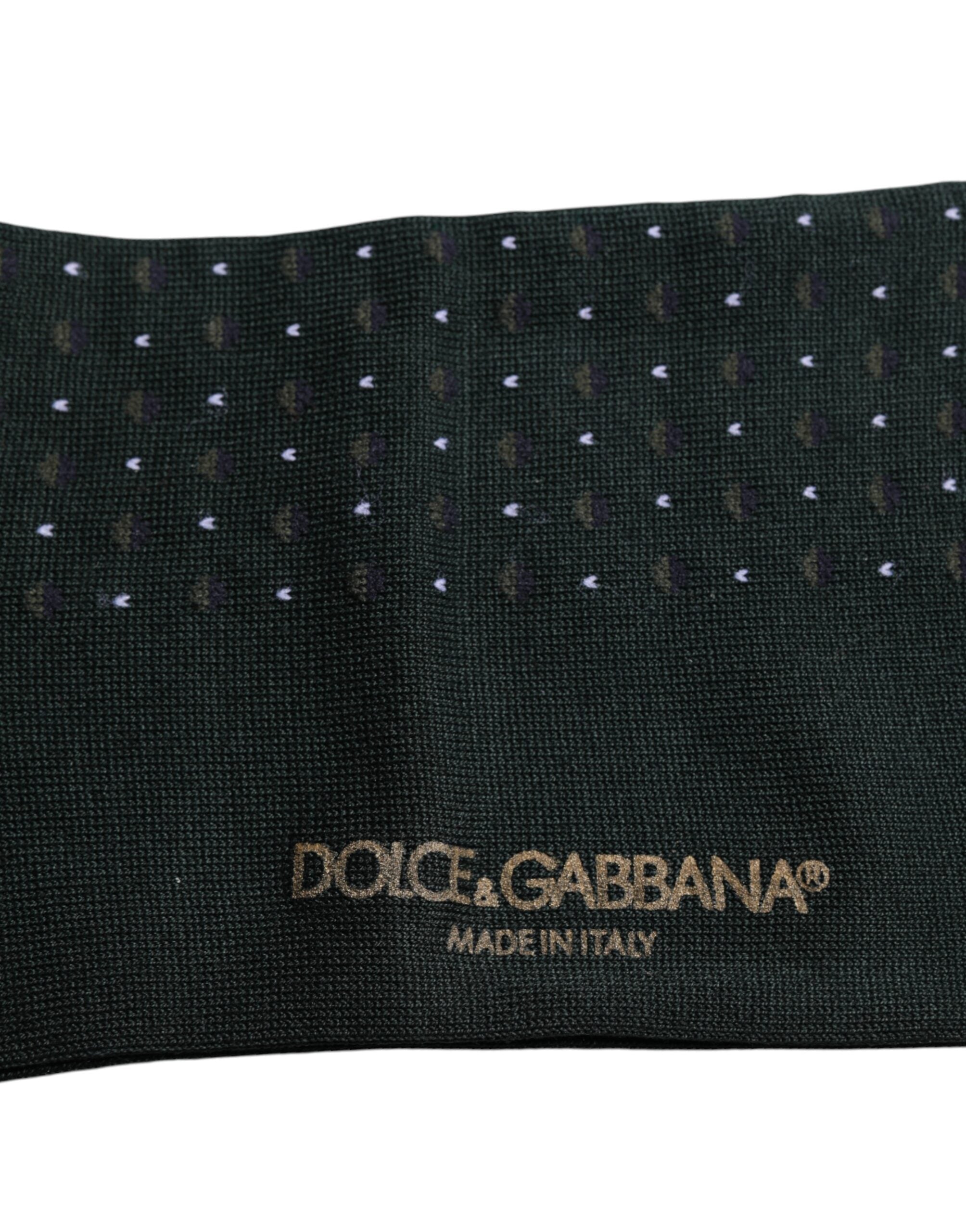 Dolce & Gabbana Black Polka Dots Cotton Mid Calf Socks