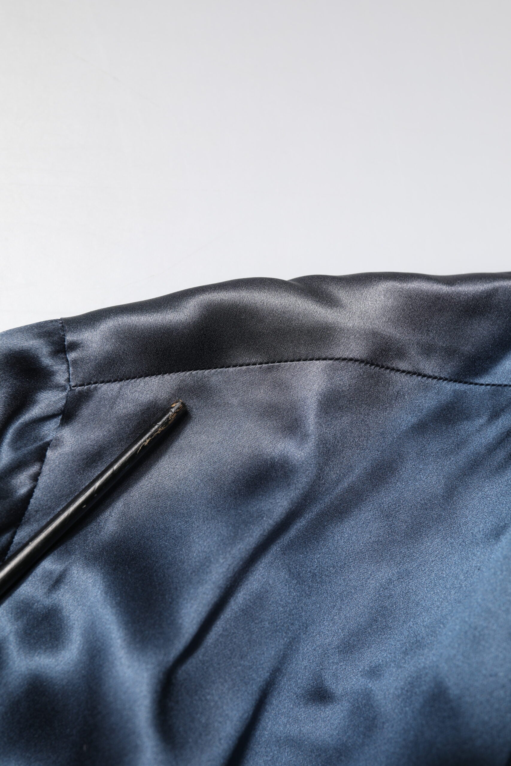 Dolce & Gabbana Blue Solid Silk Men Wrap Robe Coat Jacket