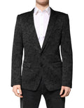 Dolce & Gabbana Black MARTINI Brocade Single Breasted Blazer