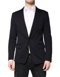 Dolce & Gabbana Black Wool Single Breasted Coat Suit Blazer