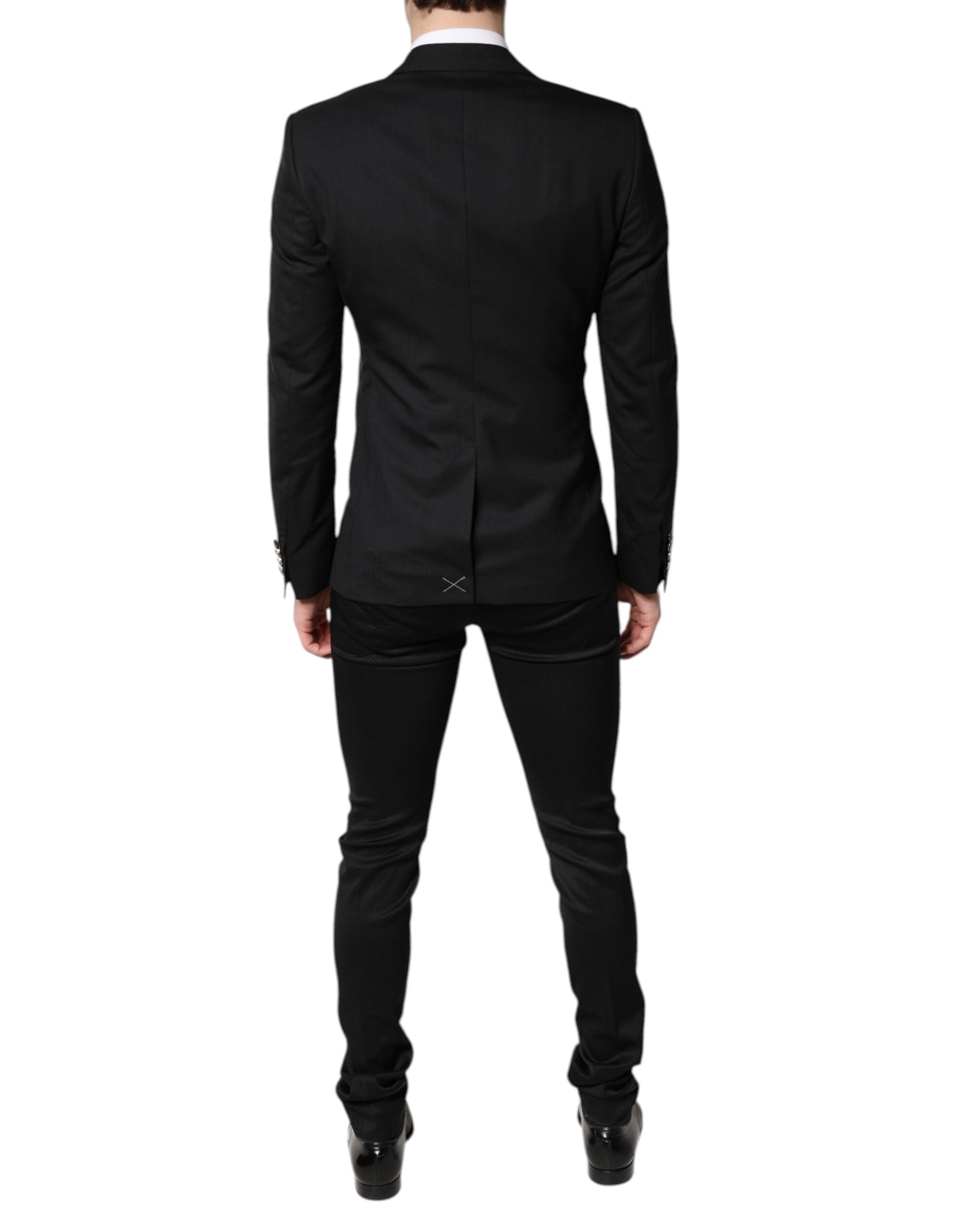 Dolce & Gabbana Black Single Breasted Formal 3 Piece Suit