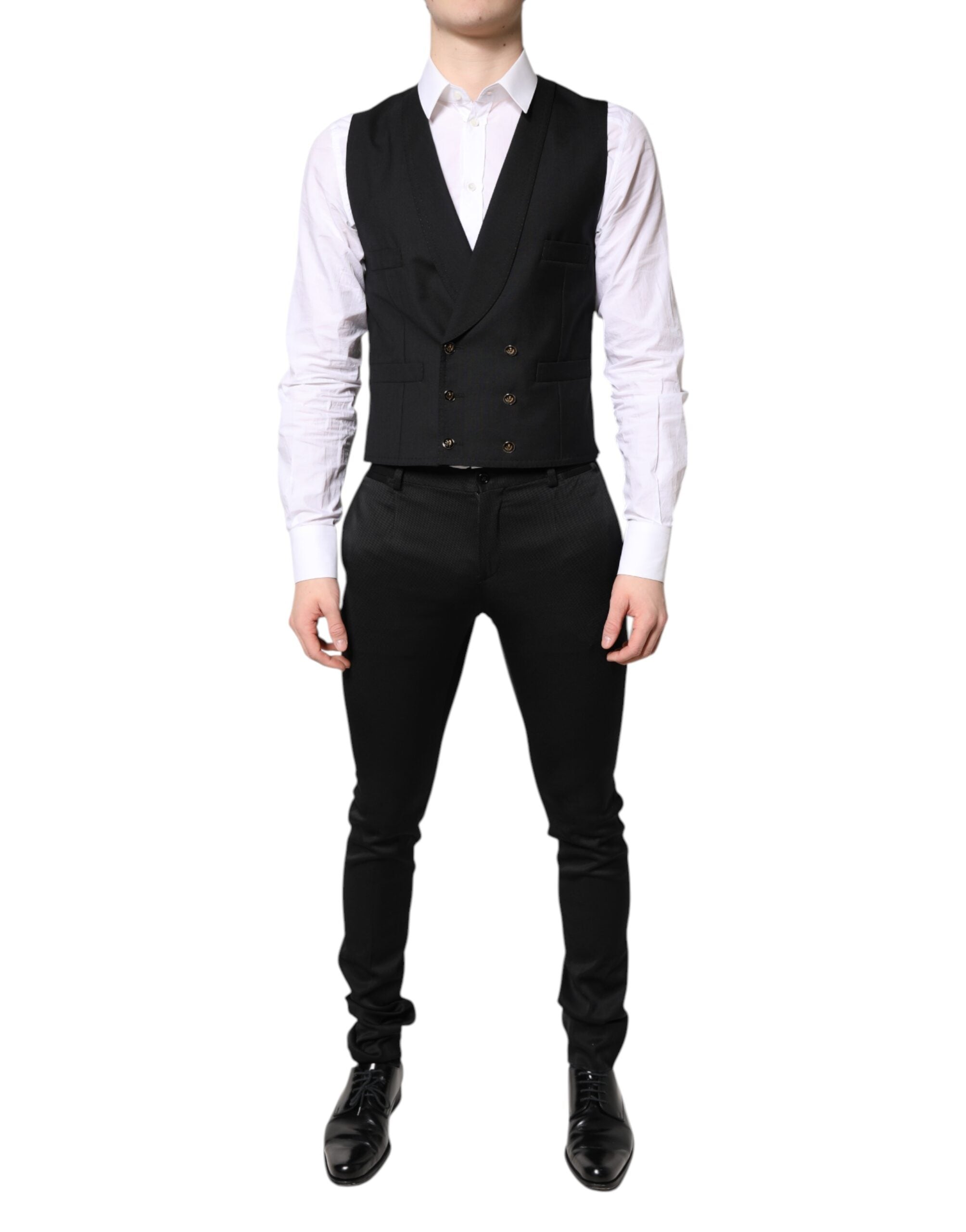 Dolce & Gabbana Black Single Breasted Formal 3 Piece Suit