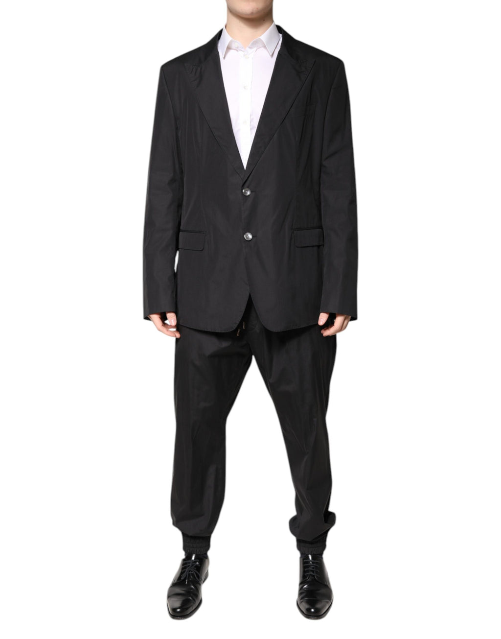 Dolce & Gabbana Black Cotton Single Breasted 2 Piece Suit