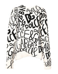 Dolce & Gabbana White Black Logo Print Women Pullover Sweater