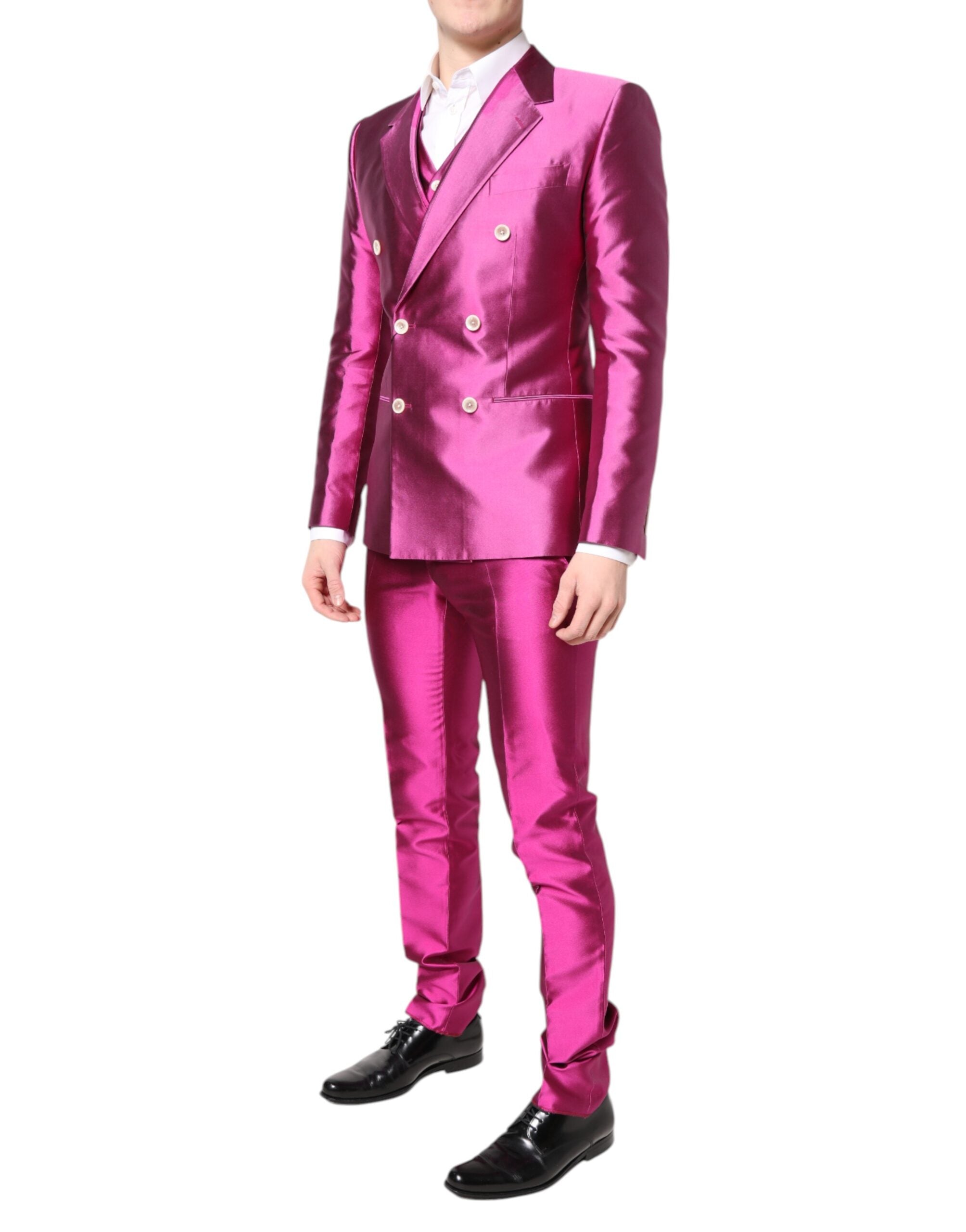 Dolce & Gabbana Pink SICILIA Double Breasted 3 Piece Suit